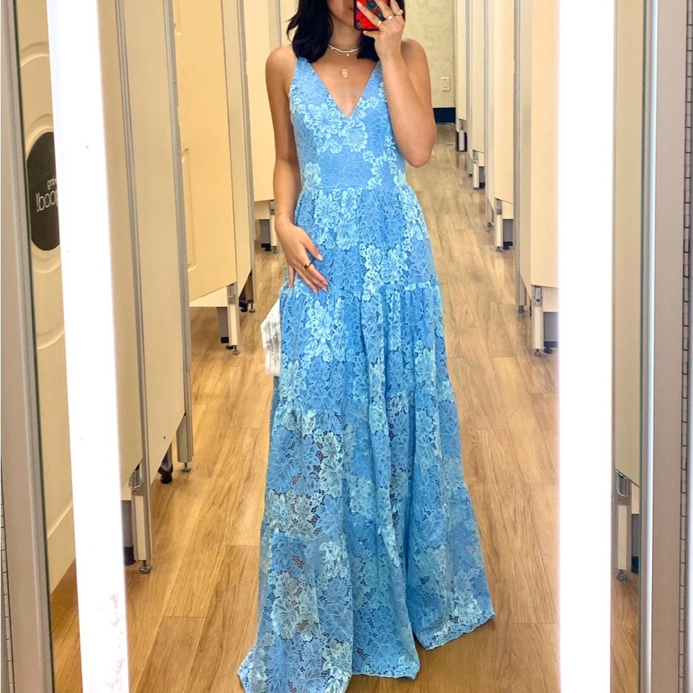 Dress the Population Melina Lace Fit & Flare Maxi Dress. Size XS